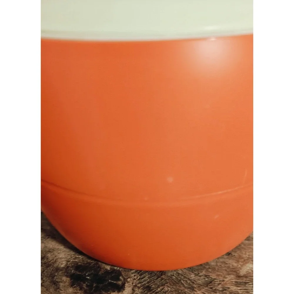 Rare Vintage GITS Ware No 185 Plastic Orange and White Ice Bucket W/Lid